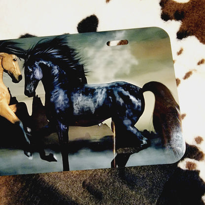 Black Stallion Horse Custom Car Tag License Plate