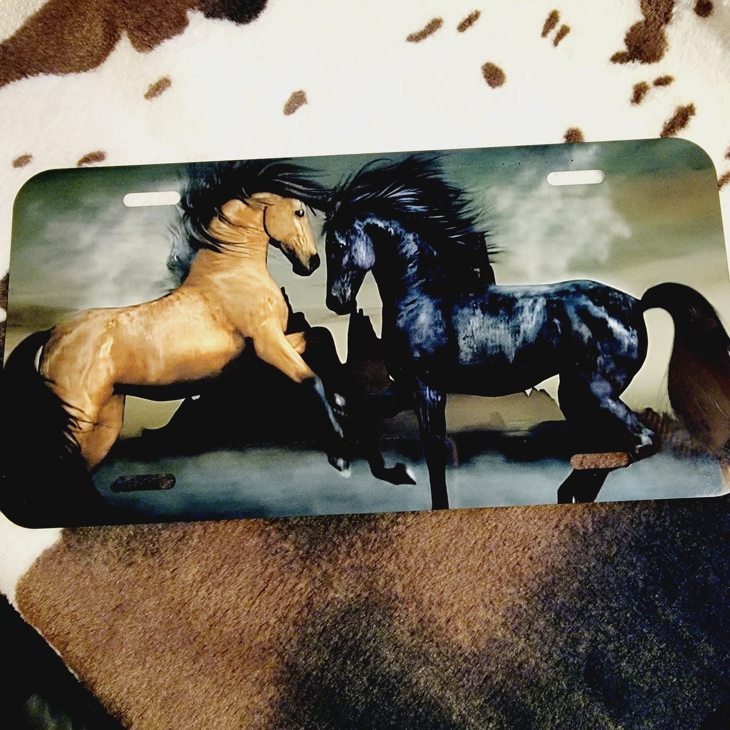 Black Stallion Horse Custom Car Tag License Plate