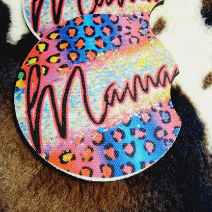Mama Rainbow Neoprene Car Coasters