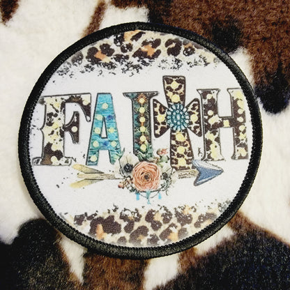 Faith Animal Print Hat Patch