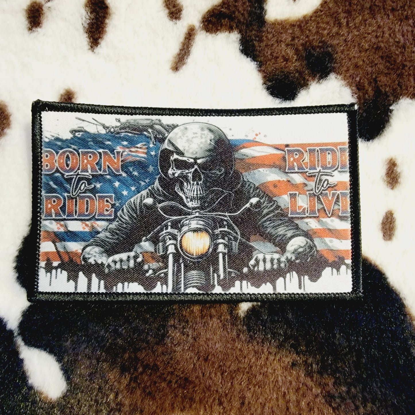 Born To Ride Motorcycle Hat Patch