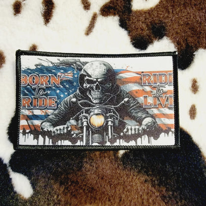Born To Ride Motorcycle Hat Patch
