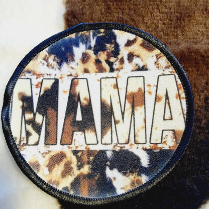 Mama Cow Print Hat Patch