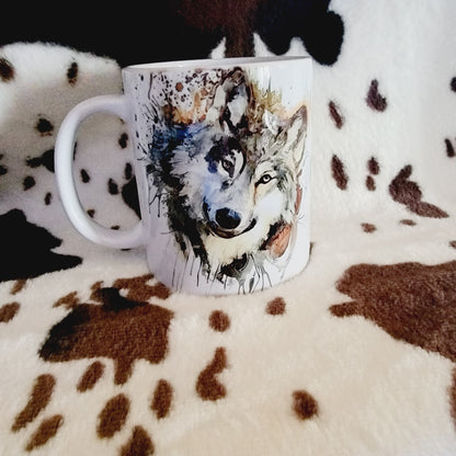Wolf Watercolor 11oz Ceramic Coffee Mug