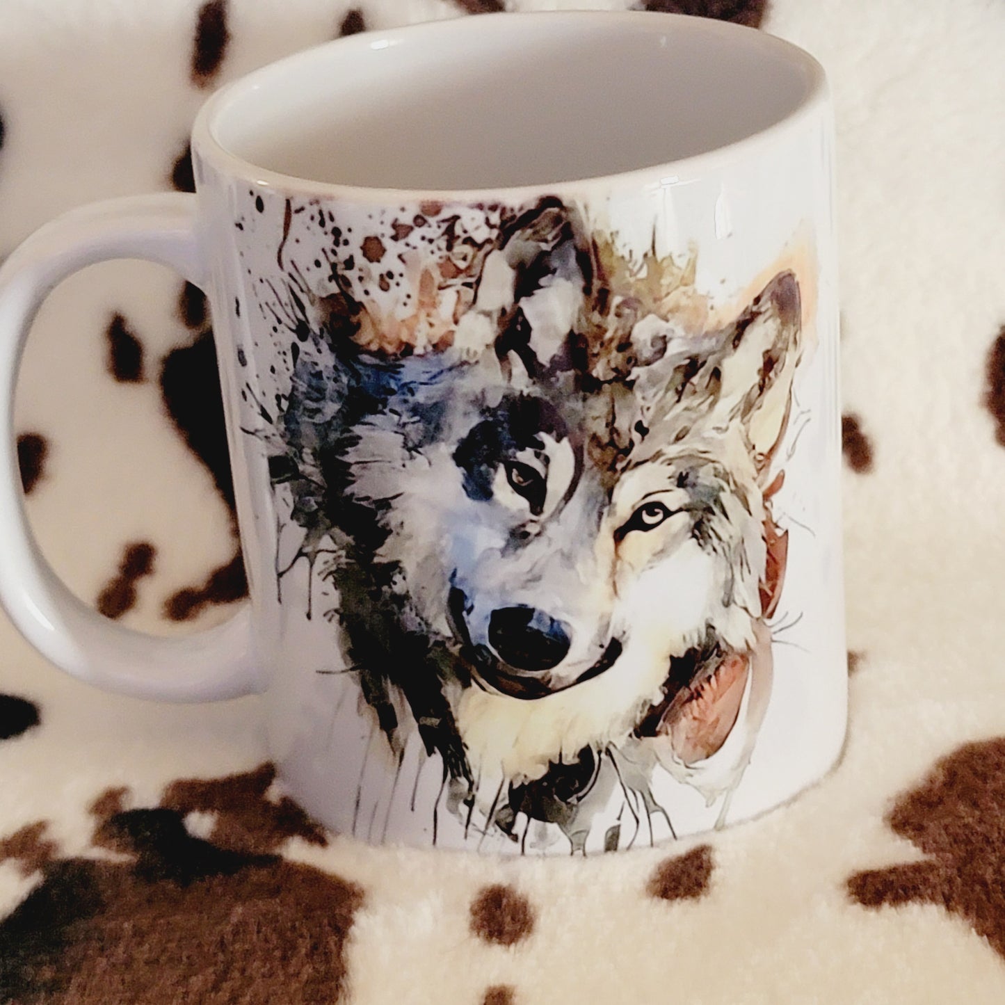 Wolf Watercolor 11oz Ceramic Coffee Mug