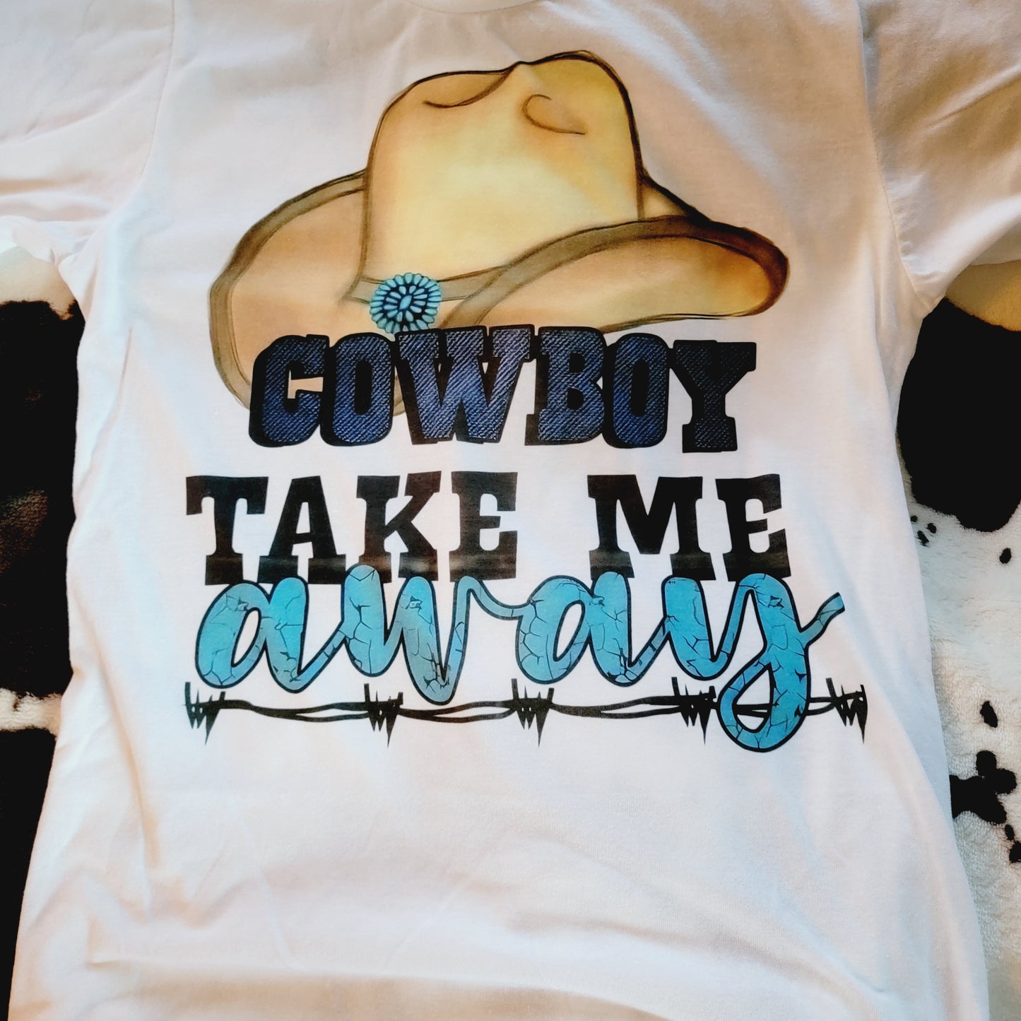 Cowboy Take Me Away Western Graphic Tee Shirt