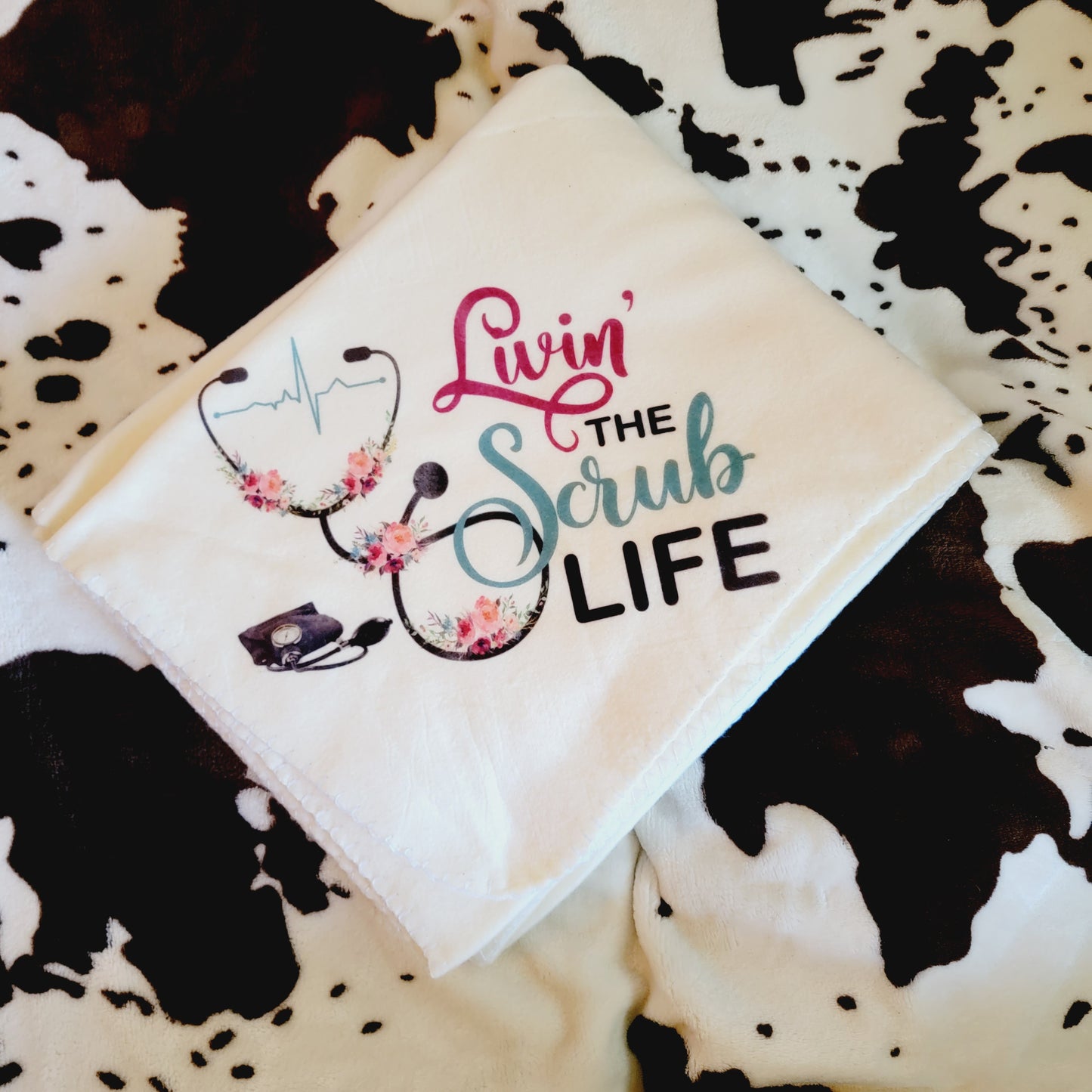 Livin The Scrub Life Fleece Throw Blanket