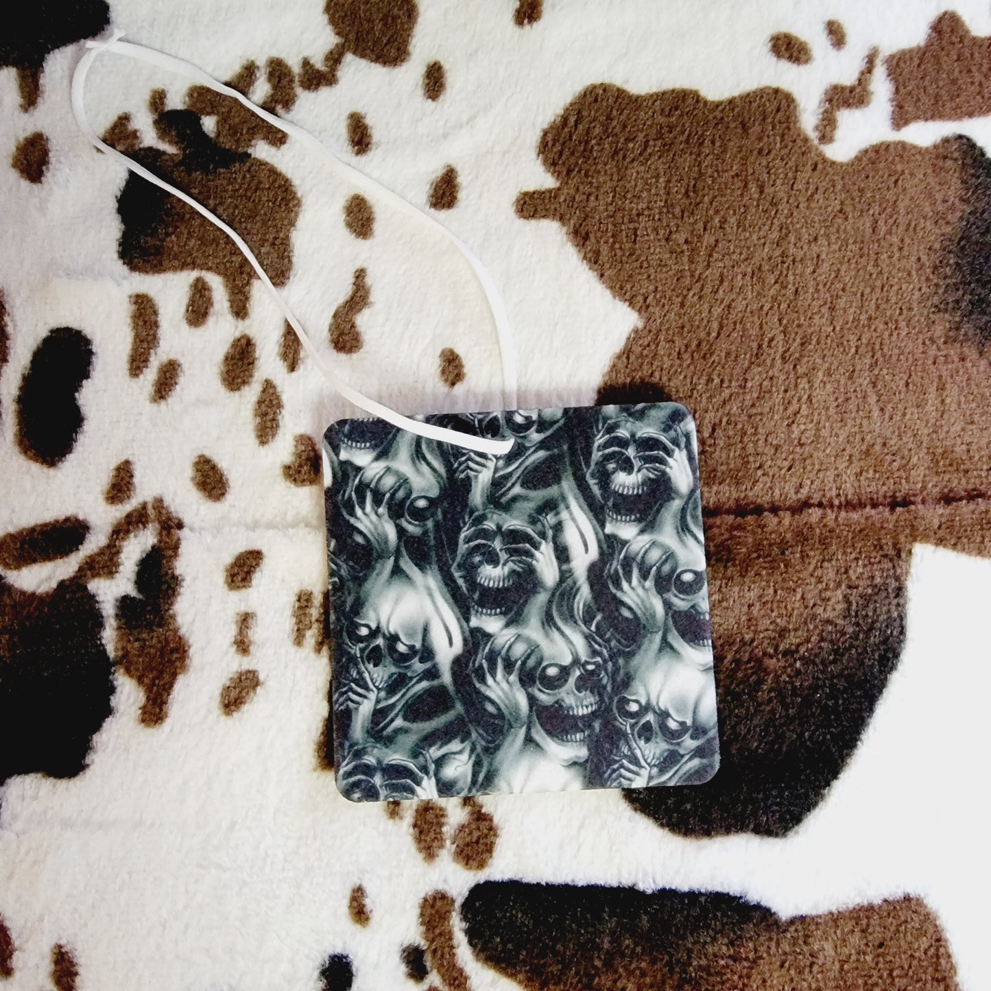 Screaming Skulls Black Unscented Car Air Freshener