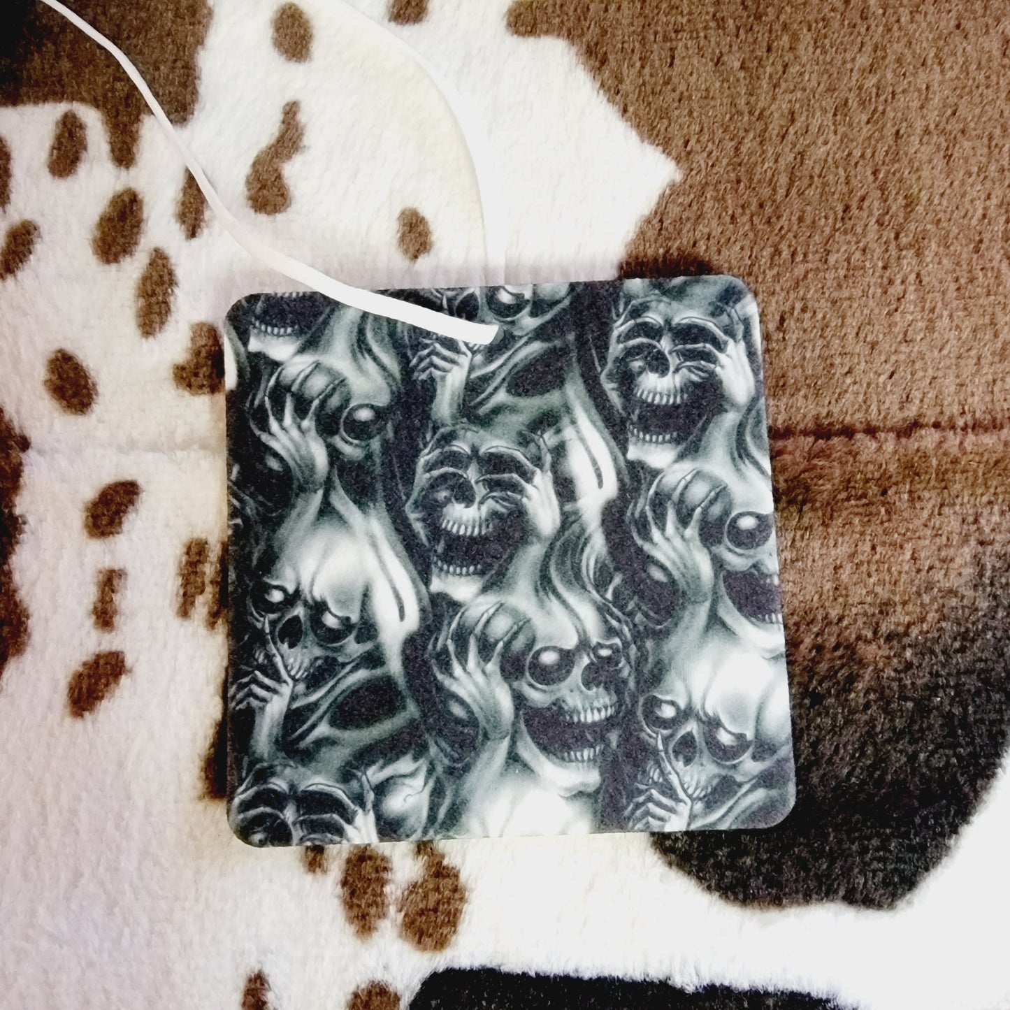 Screaming Skulls Black Unscented Car Air Freshener