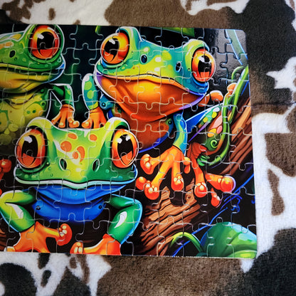 Tree Frogs 120 PC Handmade Jigsaw Puzzle
