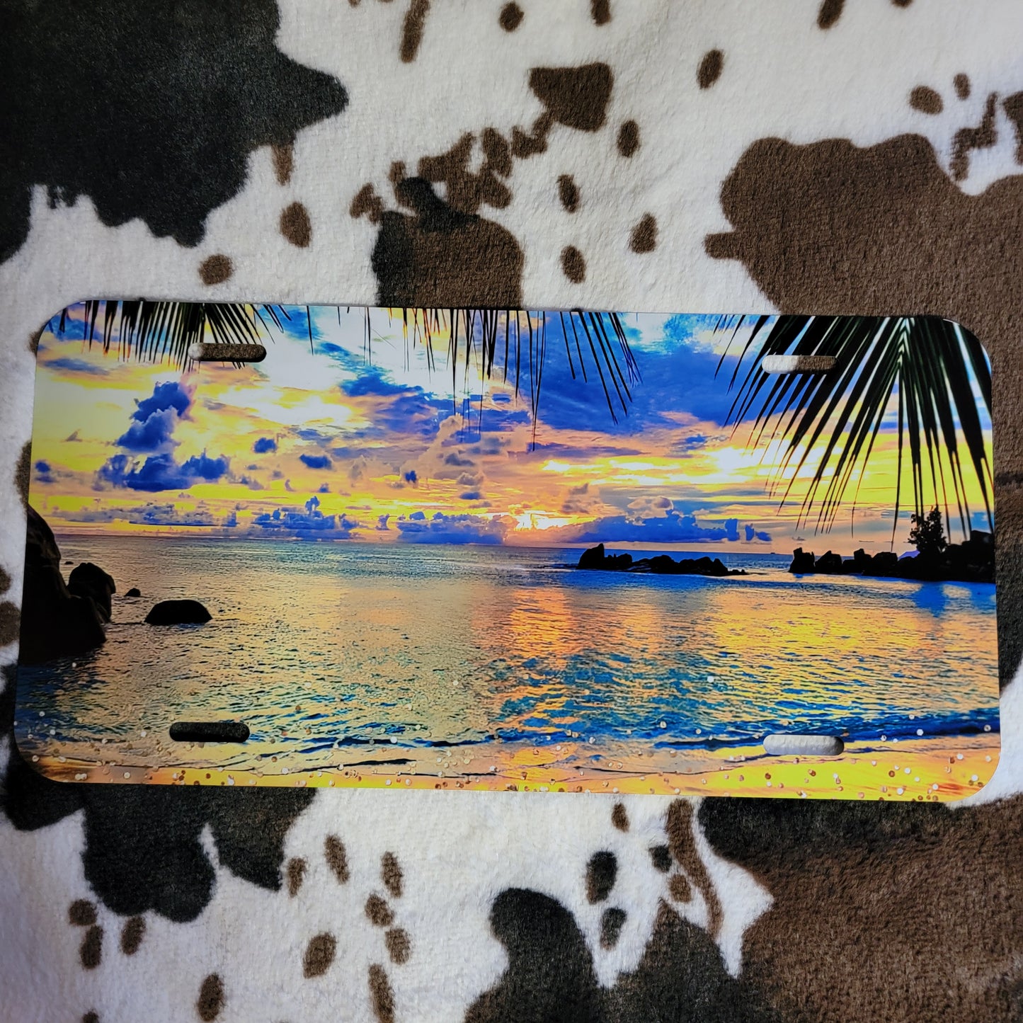 Beach Sunset Car Tag License Plate