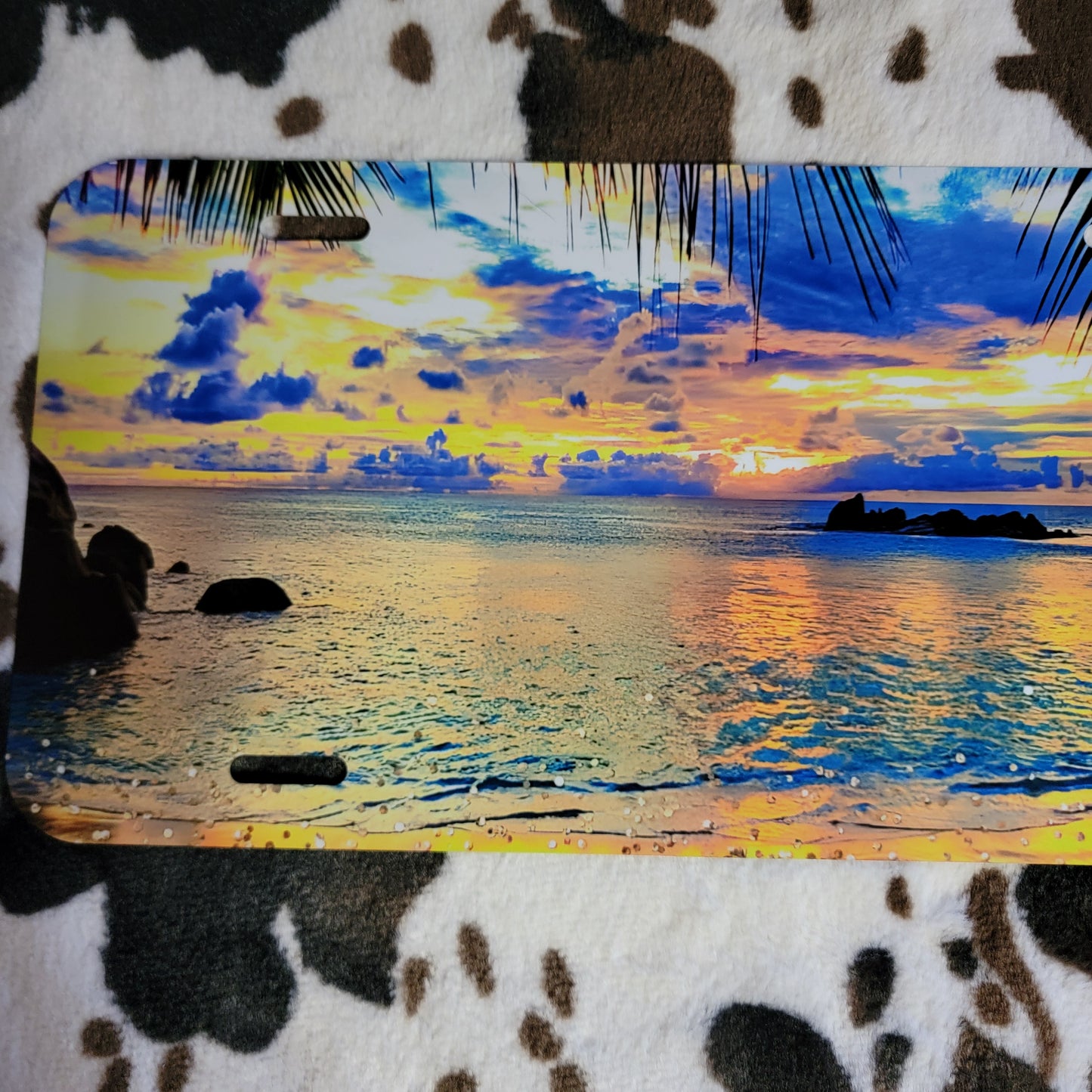 Beach Sunset Car Tag License Plate