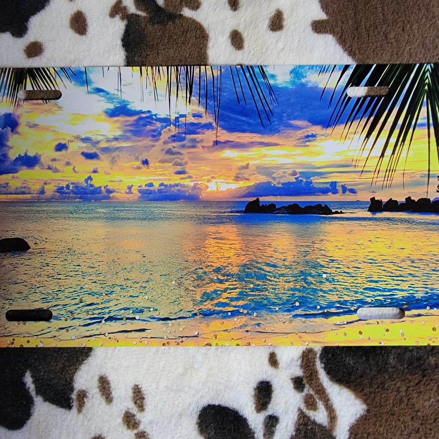 Beach Sunset Car Tag License Plate