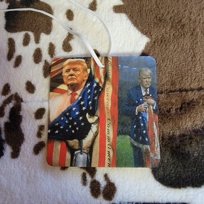 Trump USA Flag Unscented Car Air Freshener