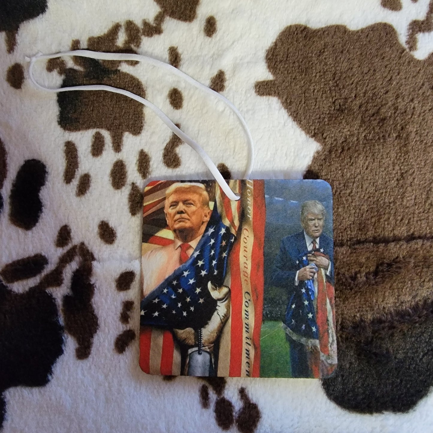 Trump USA Flag Unscented Car Air Freshener