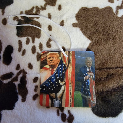 Trump USA Flag Unscented Car Air Freshener