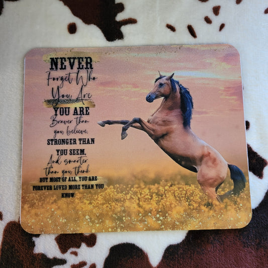 Never Forget Who You Are Horse Mouse Pad