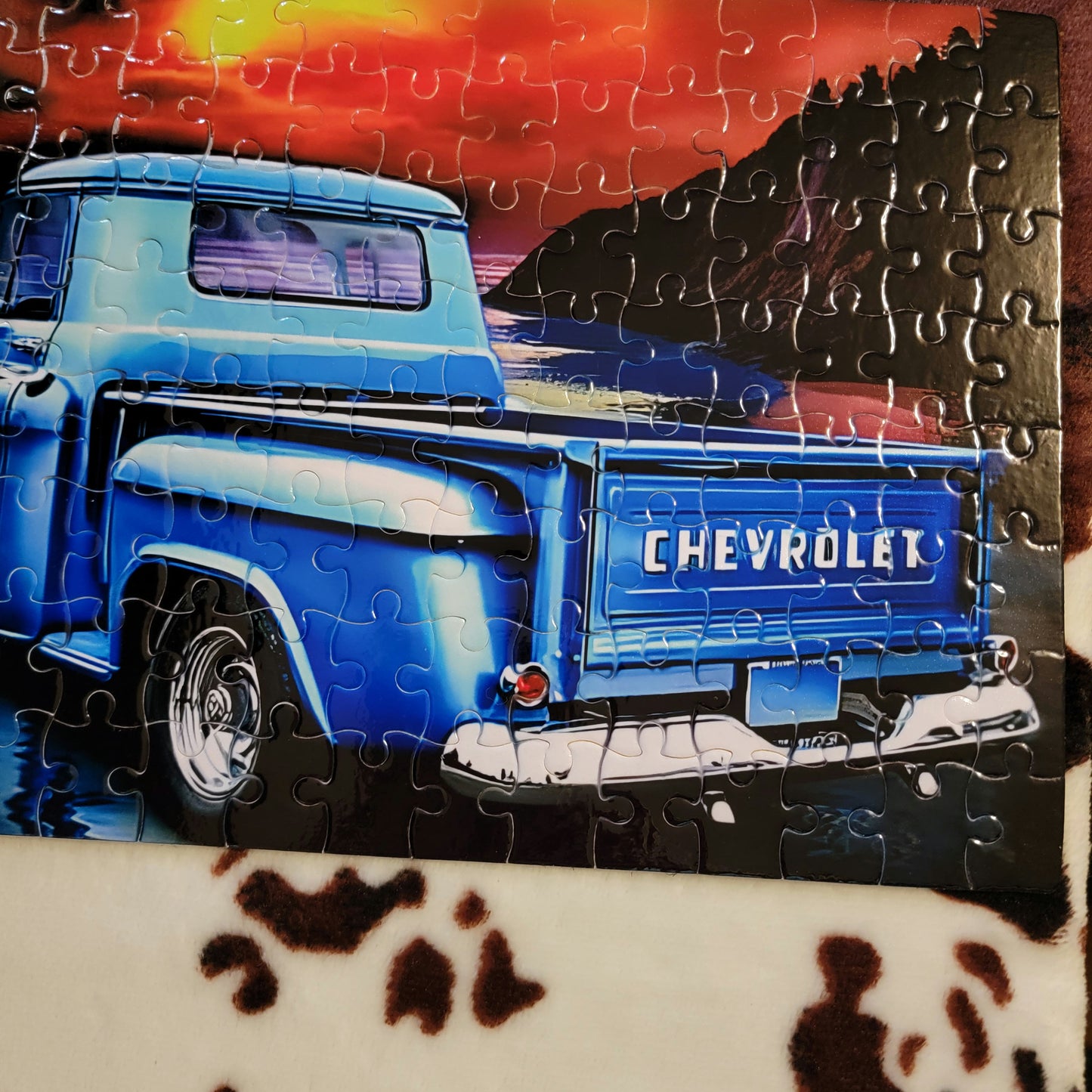 Old Blue Truck 120 PC Handmade Jigsaw Puzzle