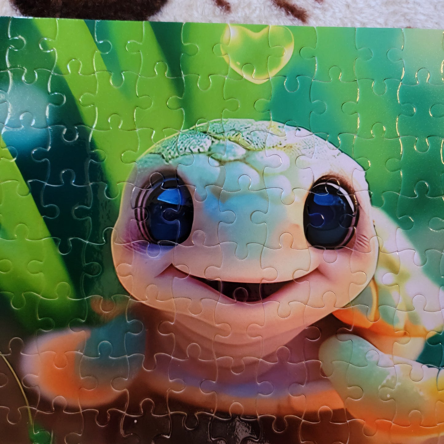 Baby Sea Turtle 120 PC Handmade Jigsaw Puzzle