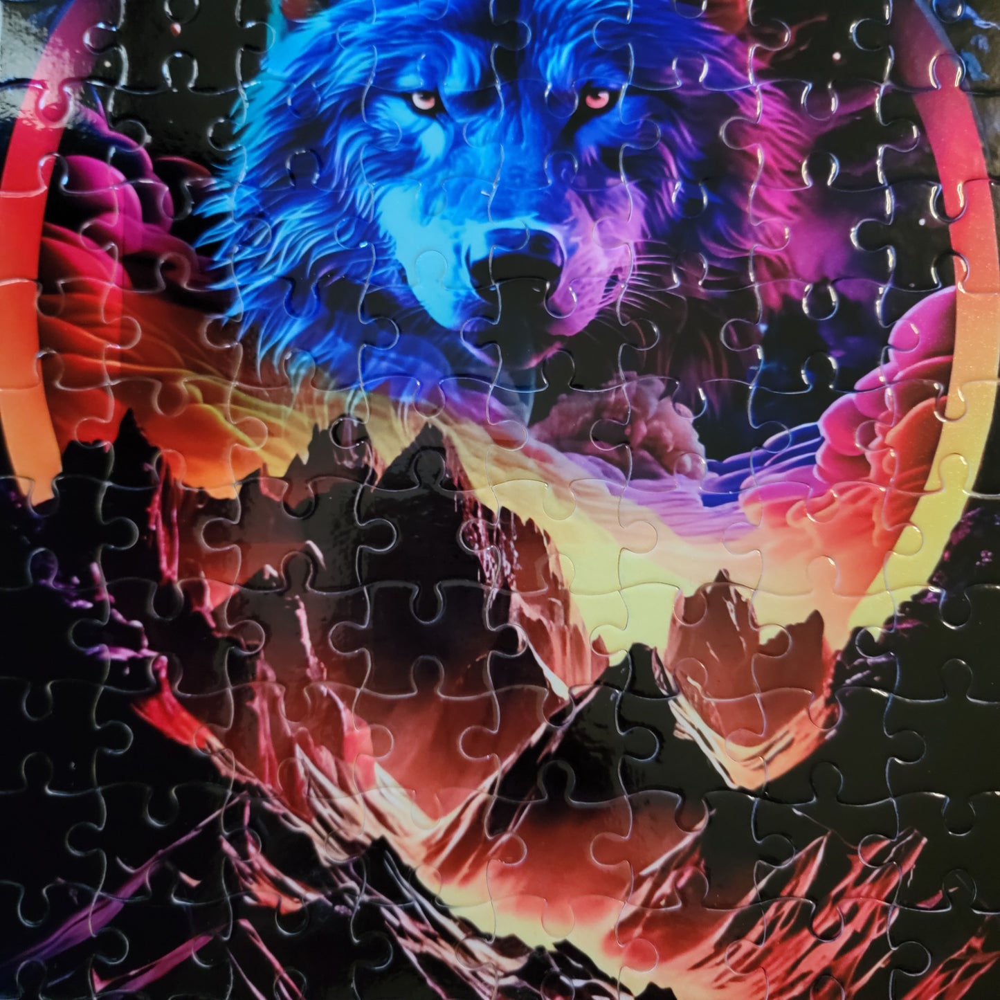 Neon Wolf 120 PC Handmade Jigsaw Puzzle