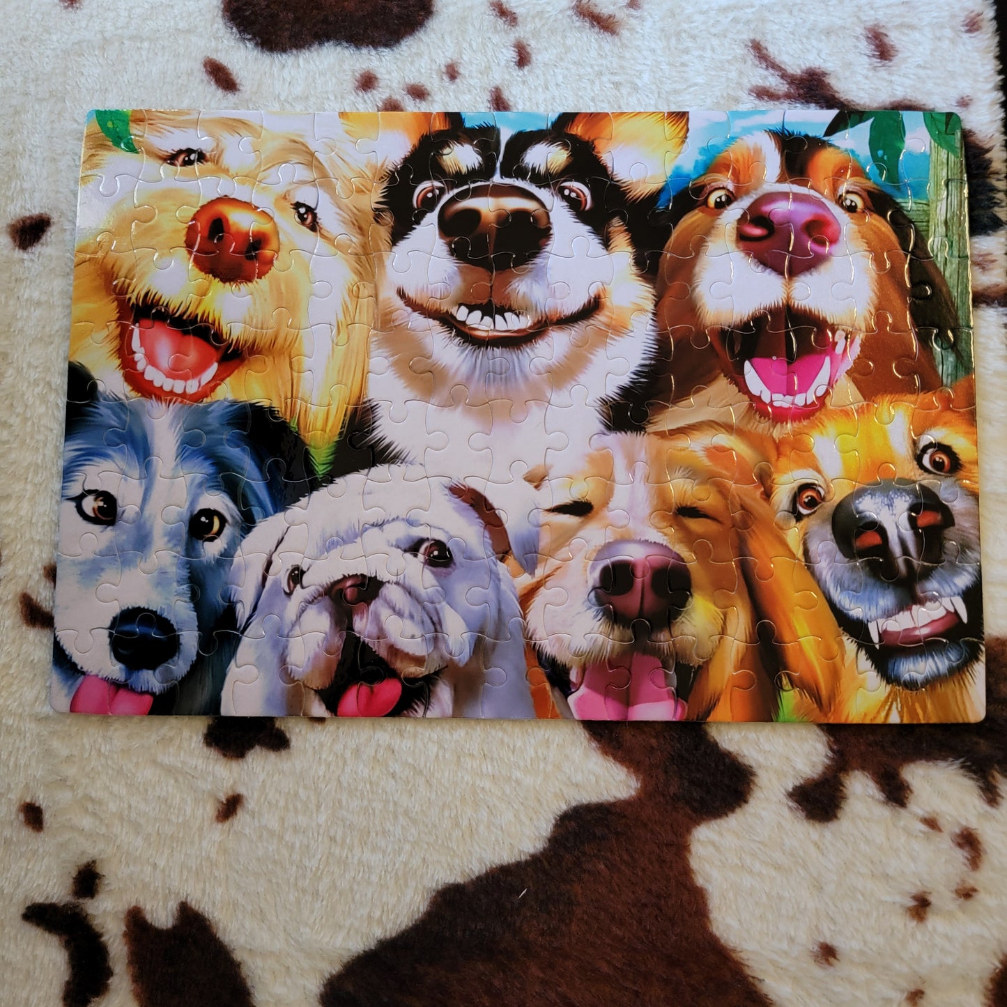 Laughing Dogs 120 PC Handmade Jigsaw Puzzle