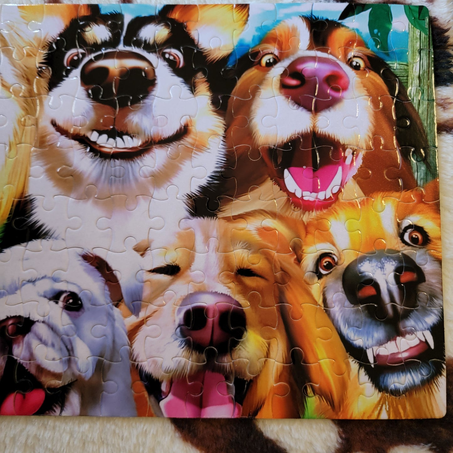 Laughing Dogs 120 PC Handmade Jigsaw Puzzle