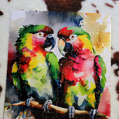 Watercolor Parrot 120 PC Handmade Jigsaw Puzzle