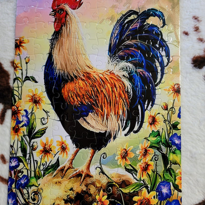Chicken Floral 120 PC Handmade Jigsaw Puzzle