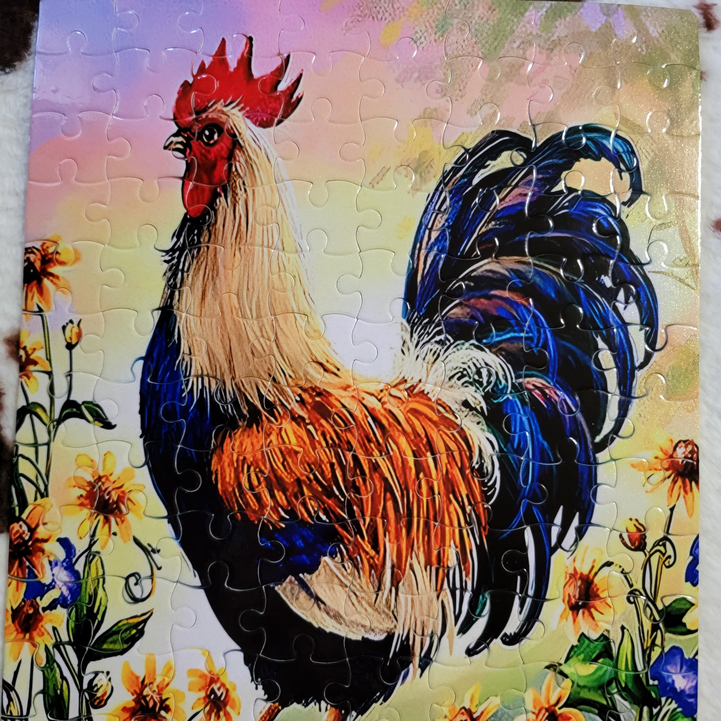 Chicken Floral 120 PC Handmade Jigsaw Puzzle