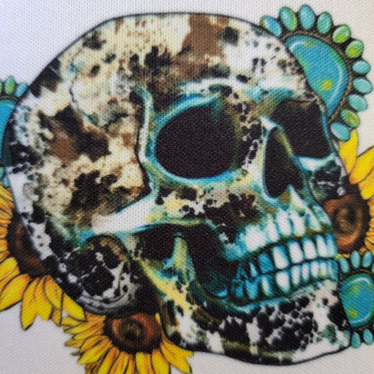 Cow Print Skull Can Cooler Drink Holder Koozie