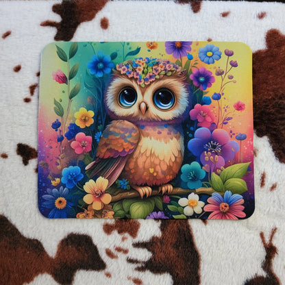 Colorful Owl Mouse Pad