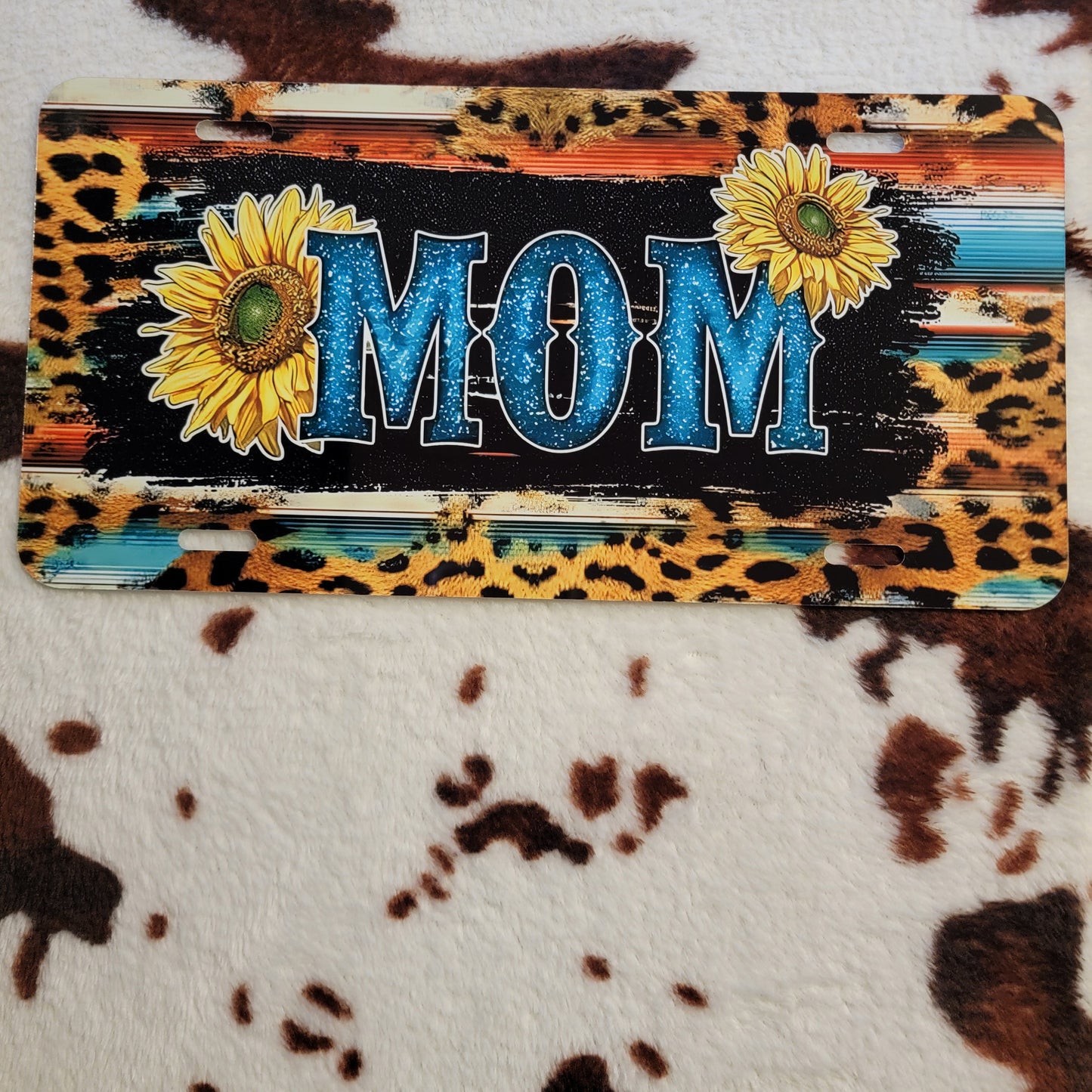 Mom Sunflower Western Car Tag License Plate