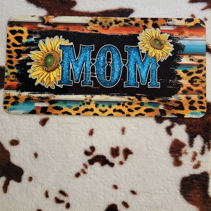 Mom Sunflower Western Car Tag License Plate