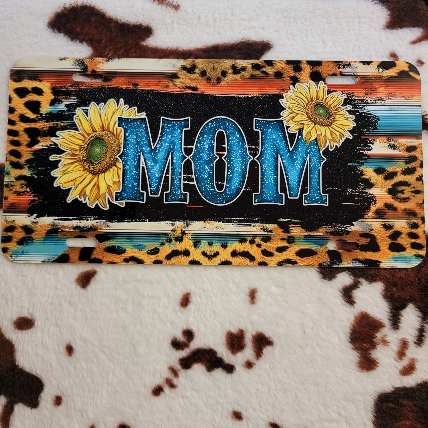 Mom Sunflower Western Car Tag License Plate