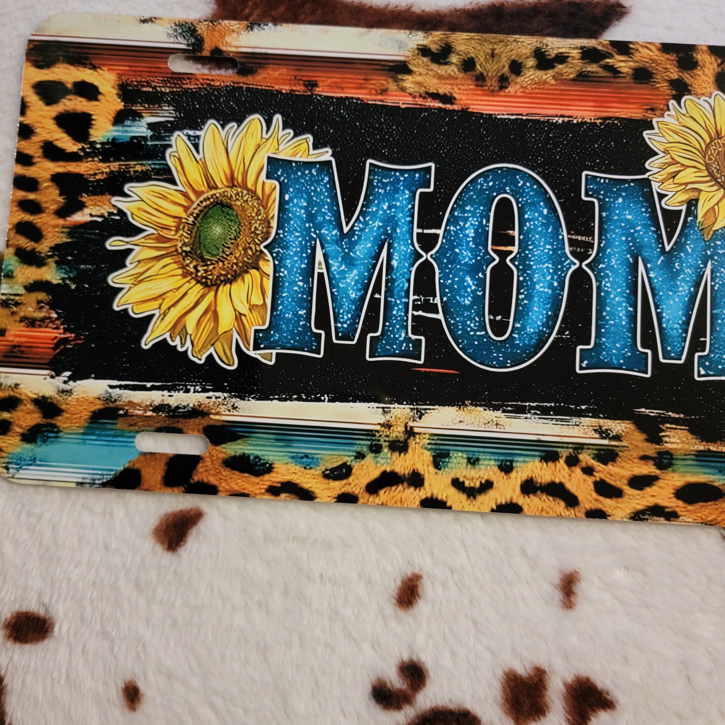 Mom Sunflower Western Car Tag License Plate