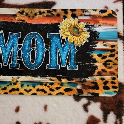 Mom Sunflower Western Car Tag License Plate