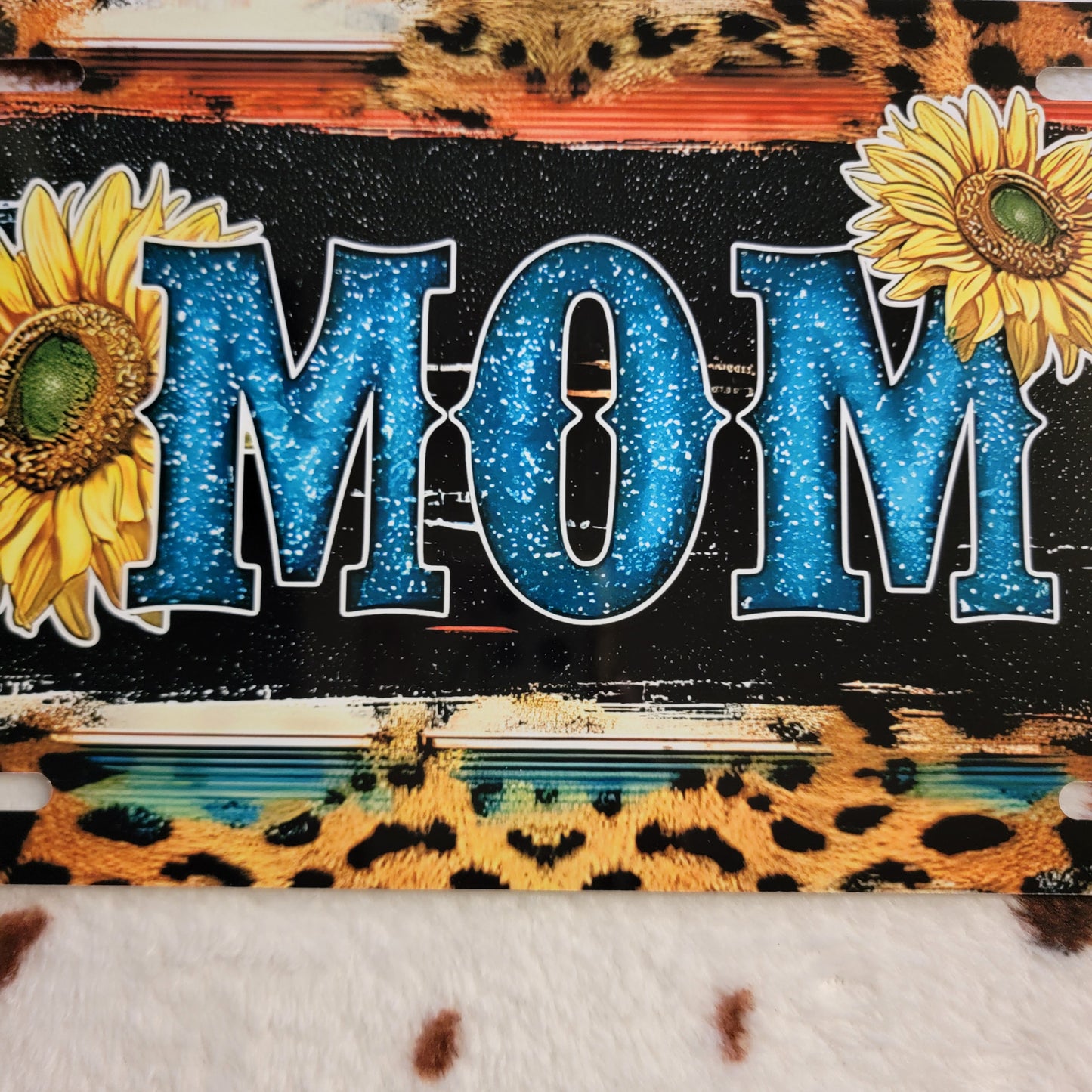 Mom Sunflower Western Car Tag License Plate