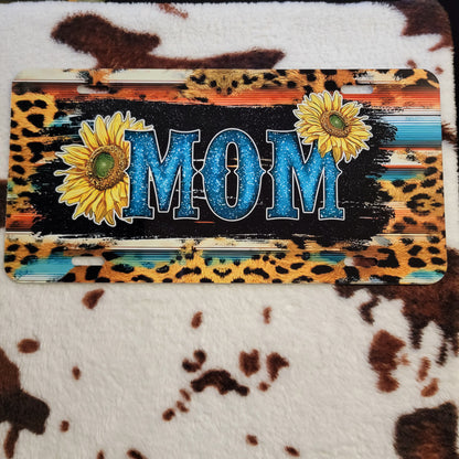 Mom Sunflower Western Car Tag License Plate