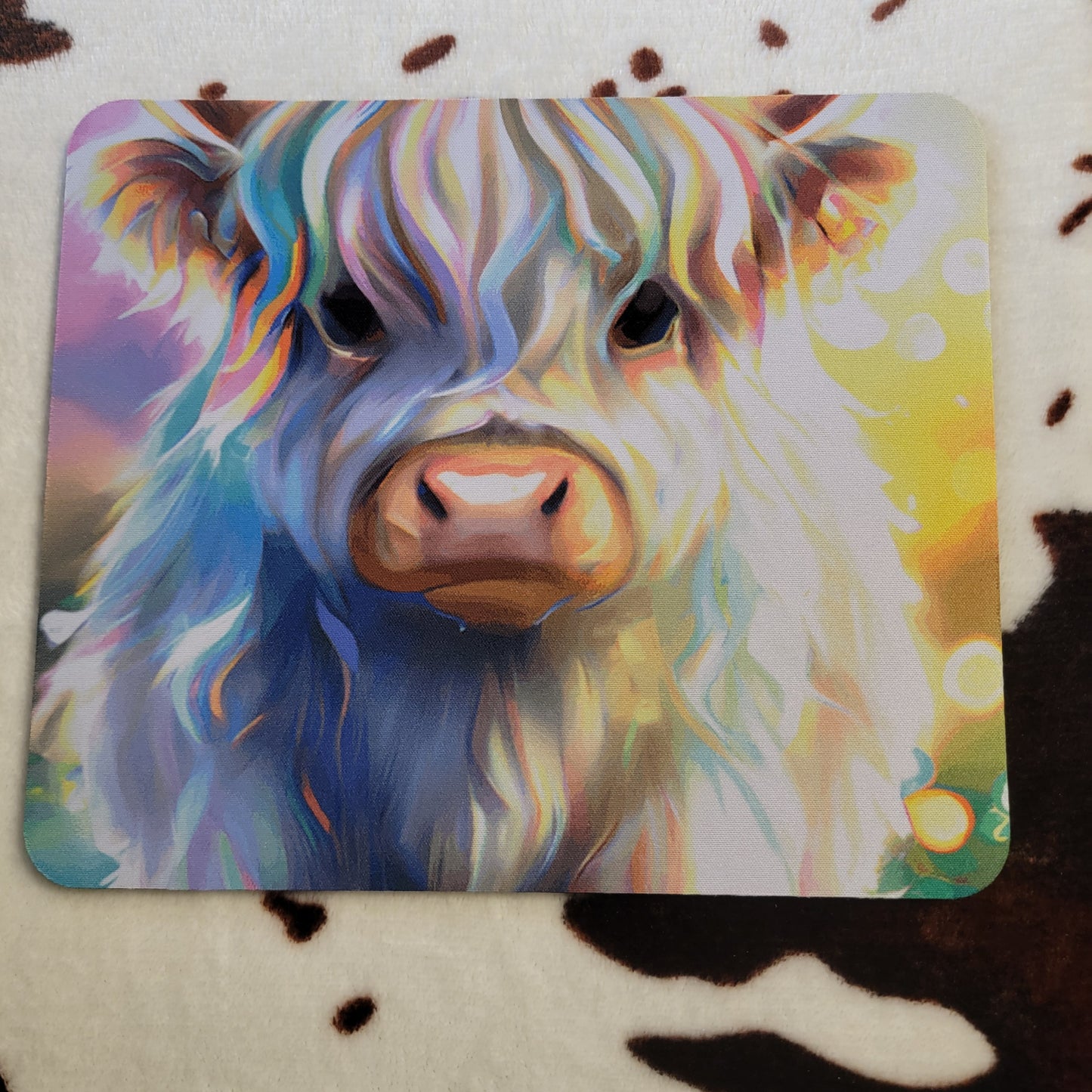 Highland Cow Watercolor Mouse Pad
