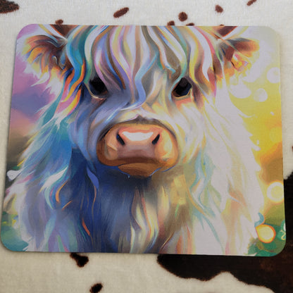 Highland Cow Watercolor Mouse Pad