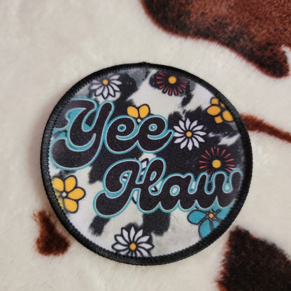 Yee Haw Floral Hat Patch