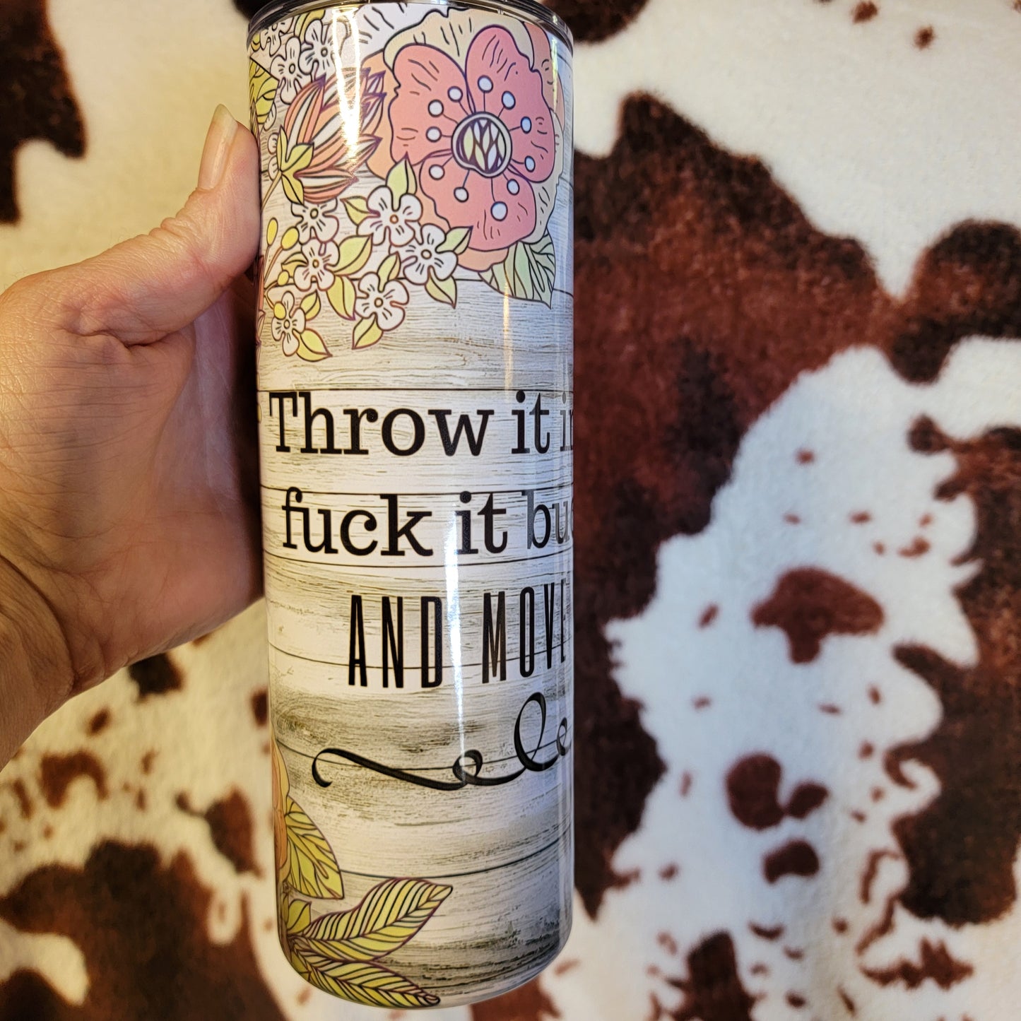 Throw It In The F*** It Bucket Custom 20oz Skinny Tumbler