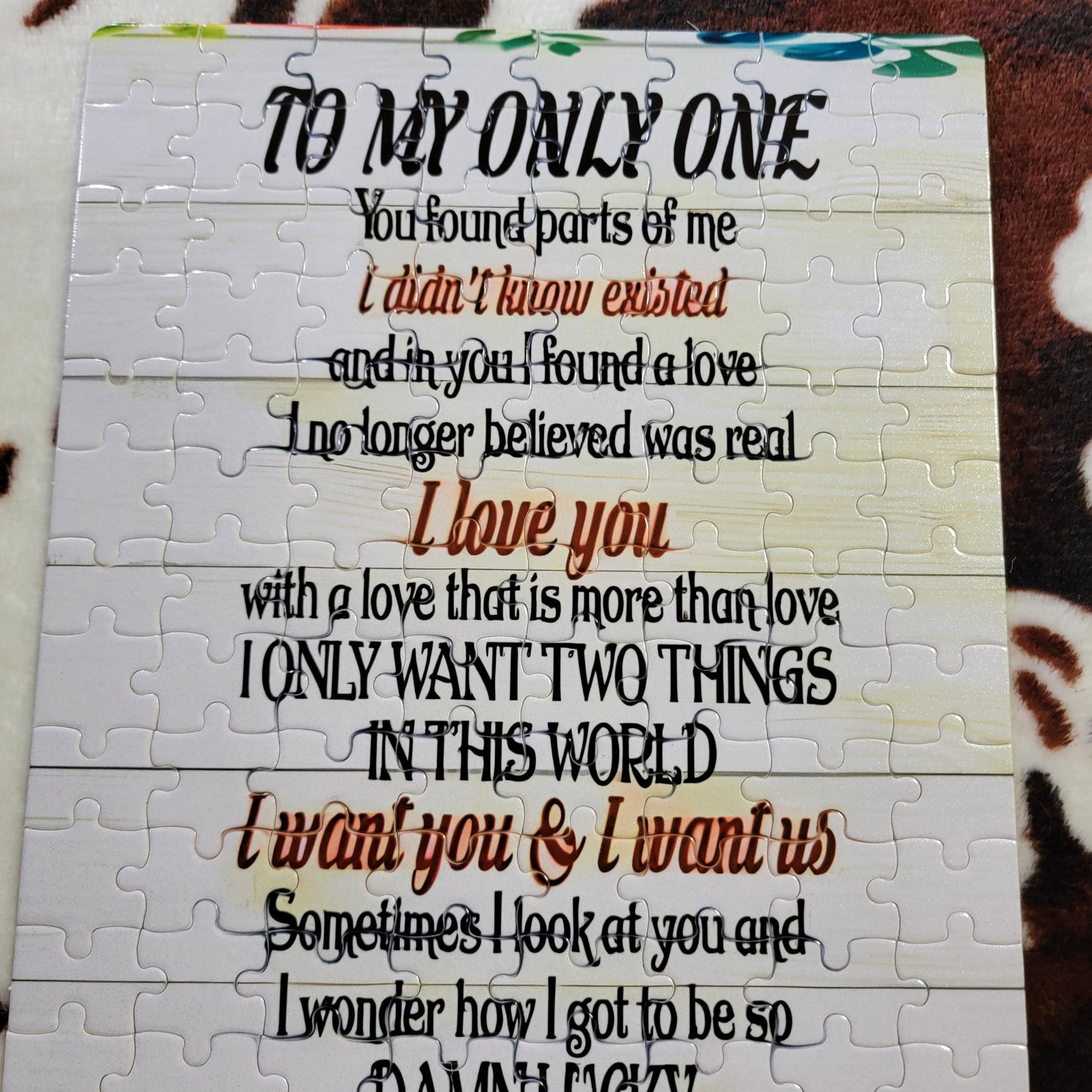 Husband Or Wife Poem 120 Piece Handmade Jigsaw Puzzle