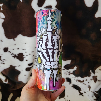 Skull Floral Animal Print 20oz Skinny Tumbler