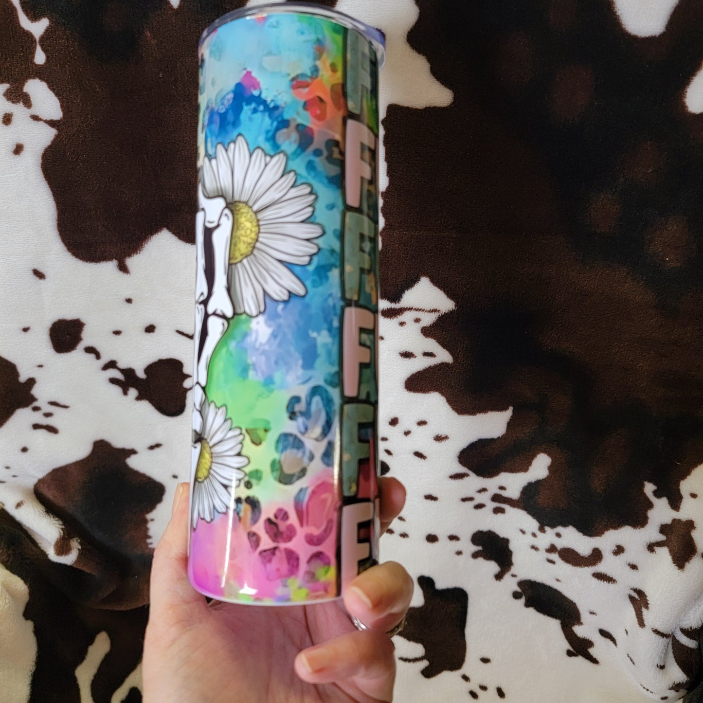 Skull Floral Animal Print 20oz Skinny Tumbler