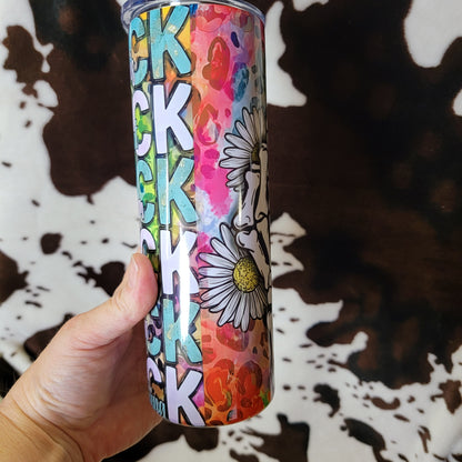 Skull Floral Animal Print 20oz Skinny Tumbler