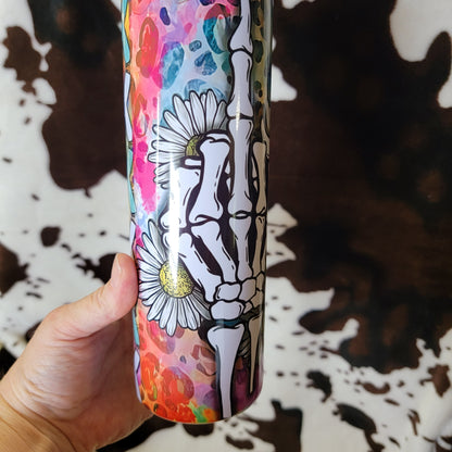 Skull Floral Animal Print 20oz Skinny Tumbler