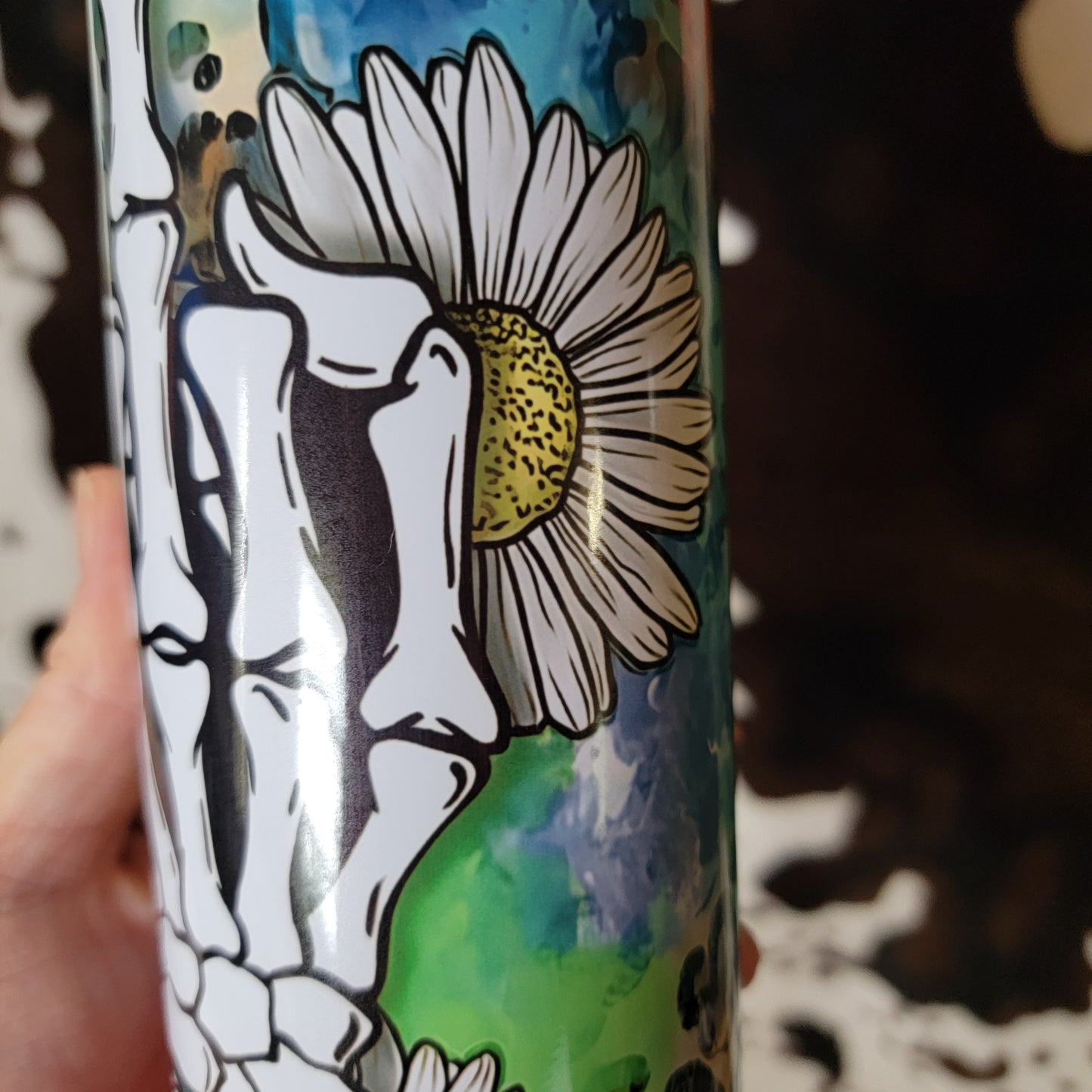 Skull Floral Animal Print 20oz Skinny Tumbler