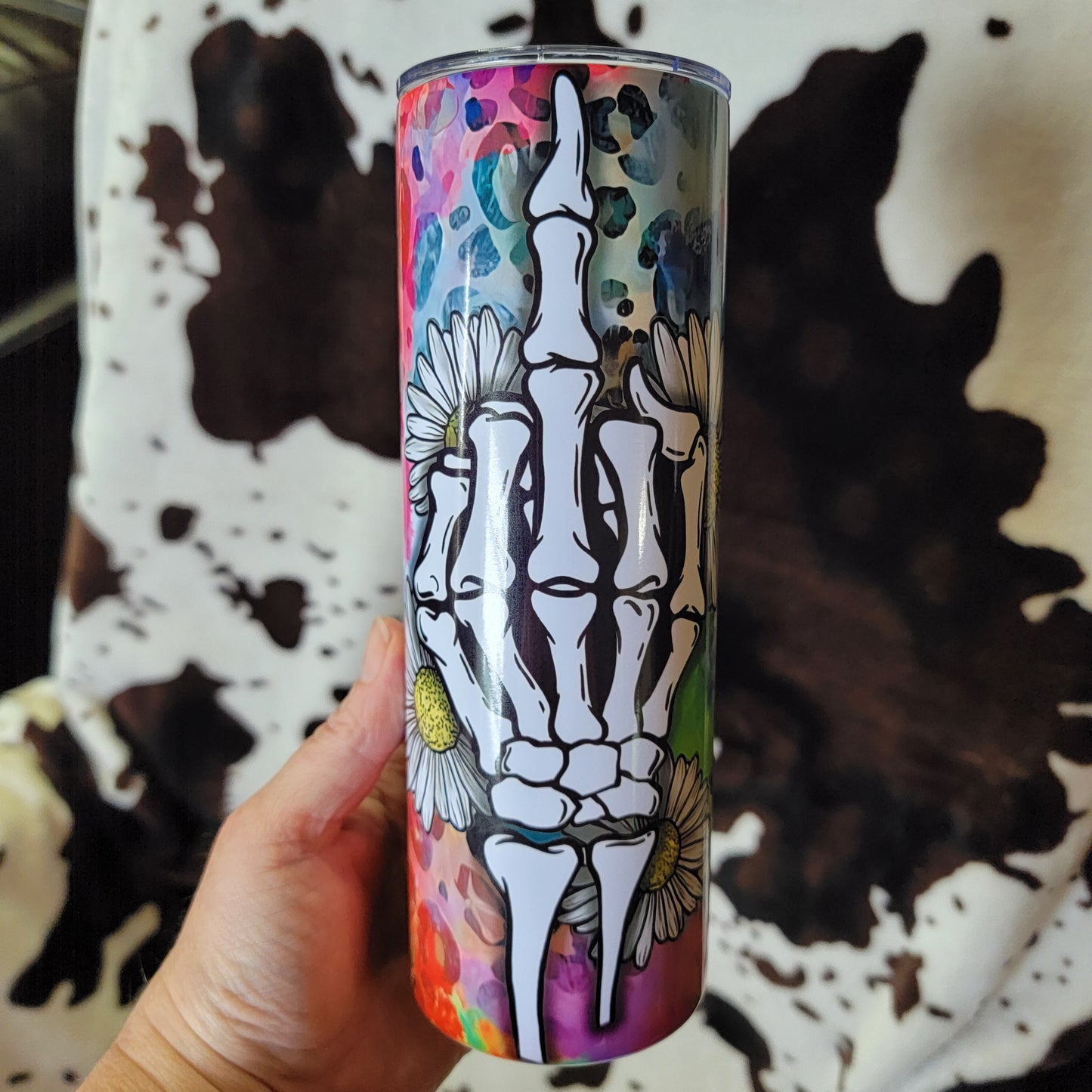 Skull Floral Animal Print 20oz Skinny Tumbler