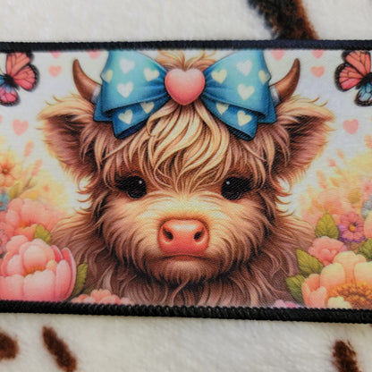 Highland Cow Floral Hat Patch